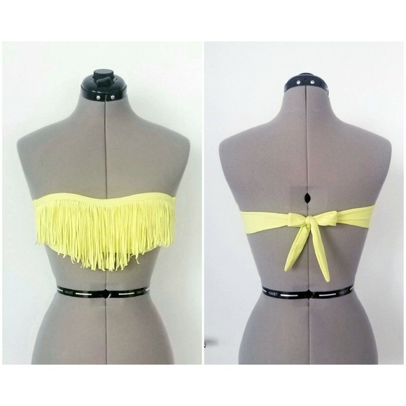 L SPACE SWIMWEAR "2-PIECE" DOLLY FRINGE BANDEAU TOP & CHEEKY BOTTOM BIKINI S - Picture 6 of 9